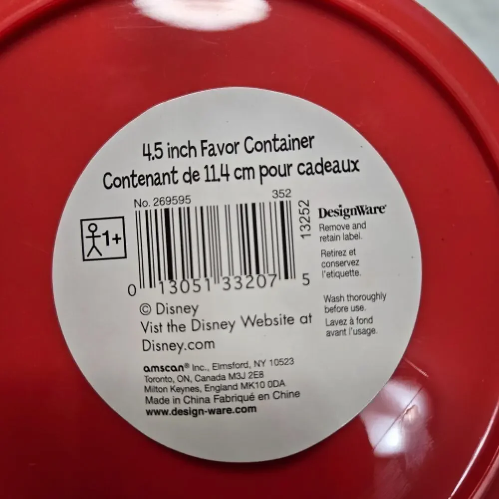 MICKEY & FRIEND SMALL PLASTIC FAVOR CONTAINER 4 COUNT LOT Party Treat Toy Candy